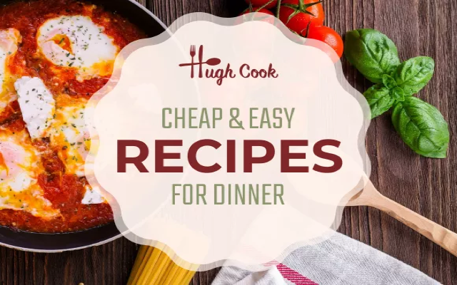 A colourful dinner recipe advertisement